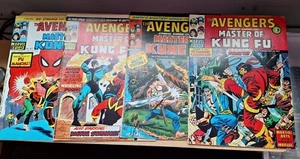 Marvel UK The Avengers Kung-fu 1974 Comics X 4 - Picture 1 of 6