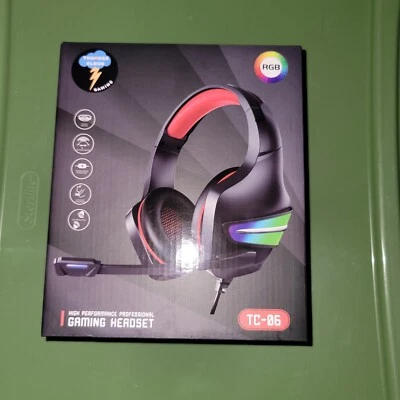 Thunder Cloud Professional Gaming Headset TC-06 Mic PC XBOX Playstation Rgb  - Image 1 of 4