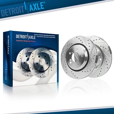 Front Drilled Brake Rotors for Honda Pilot Odyssey Passport Ridgeline Acura MDX - Image 1 of 4