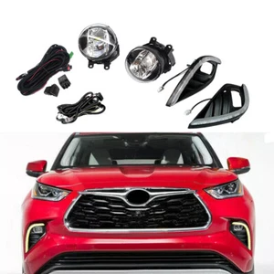 Daylight Driving Lights DRL w/LED Fog Lamps Kit For Toyota Highlander 2020~2024 - Picture 1 of 10