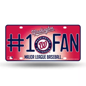 Washington Nationals #1 Fan Metal Embossed License Plate - Picture 1 of 1
