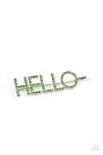 ~Hello There~ Green Rhinestone Hair Pin Decorative Bobby Pin Paparazzi Jewelry