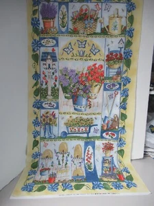 MODA  "Garden Sampler" COTTON FABRIC  PANEL SZ 23"X44" Flowers &MORE  YELLOW - Picture 1 of 6