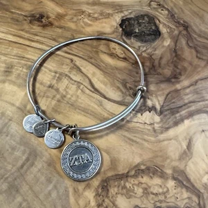 Brazalete colgante Alex and Ani ZTA tono plata - Imagen 1 de 4