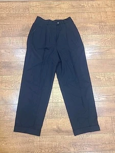 Vintage Ralph Lauren Hose Damen Gr. 10 Kammgarn Wolle Plissee gefüttert schwarz " - Bild 1 von 8