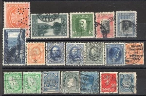 EUROPE NINETEEN PERFIN STAMPS USED IRELAND, SWEDEN, LUXEMBOURG, MONACO, BOSNIA.. - Picture 1 of 2