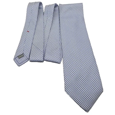 Corbata para hombre DANIEL CREMIEUX 100 % SEDA TEXTURA AZUL Y BLANCO 7 SIETE PLIEGUES puntos cuadrados Foto 1 de 4