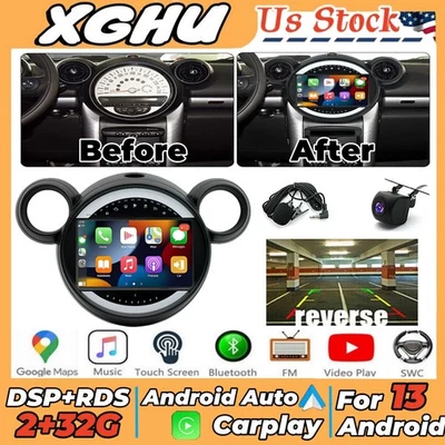 For Mini Cooper Countryman Paceman Car Radio Stereo Android 13 GPS Apple Carplay - Image 1 of 4
