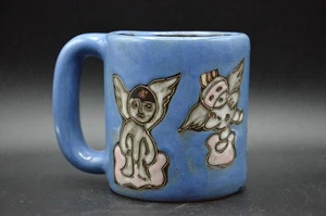 Design By Mara of Morelia MEX Stoneware ANGELS Mug Hand Finished Signed - Picture 1 of 3