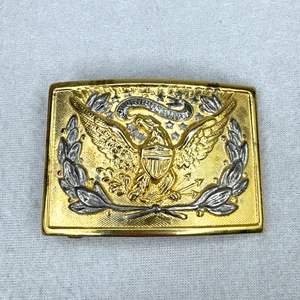 Vintage Militär Offiziere Gürtelschnalle REPLIK E Pluribus Unum Adler goldfarben - Bild 1 von 6