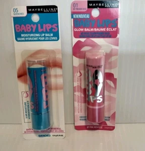 Maybelline Baby Lips Moisturizing Glow Balm Lip My Pink 01 Quencher 05 2 Pack - Picture 1 of 7