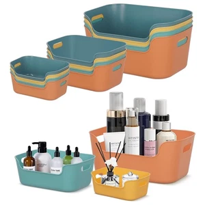 12 Pcs Multiple Colors Storage Bins - Small Plastic Baskets, Classroom & Kitc... - Bild 1 von 8