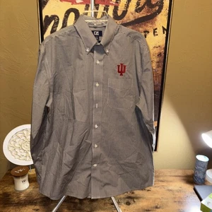 Indiana University Cutter & Buck Long Sleeve Button Down Shirt  Easy Care Size M - Picture 1 of 6