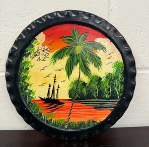 Vintage 9.5" Punta Cana DR Souvenir Decorative Plate Palm Trees Coastal Tropical - Picture 1 of 4