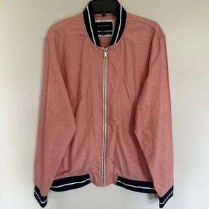 Giacca leggera uomo denim e fiori Ricky Singh Oxford taglia XL rosa e blu - Foto 1 di 13