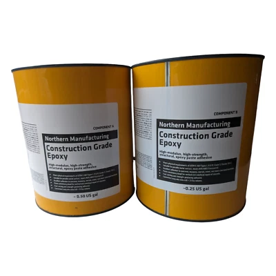 NORTHERN MANUFACTURING Construction Grade Epoxy paste adhesive Northern MFG 579215 components A B