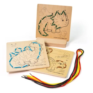 Juguetes Bigjigs con cordones por números - dinosaurio, juguetes de madera, juguete con cordones - Imagen 1 de 1