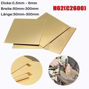 Messing Dicke 0,5mm - 6mm Messingplatte Messingblech Zuschnitt Metallplatte DIY - Picture 1 of 8
