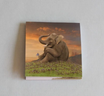 Elefant Schmetterling  HUMOR 1x Klebezettel Haftnotizen 50 Blatt Notizzettel - Bild 1 von 3