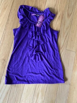 NWTs Girls Epic Threads Purple Ruffle Sleeveless Top Medium M 7 8 NEW - Image 1 of 2