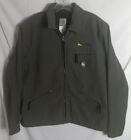 Carhartt Men’s Large J192 Olive Work Soft Shell Detroit Jacket Full Zip Logo 