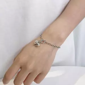 Beautiful Heart Charm Bracelet 925 Silver Women Girls P1C8 ьз Jewelry-Gift B0R7 - Picture 1 of 13