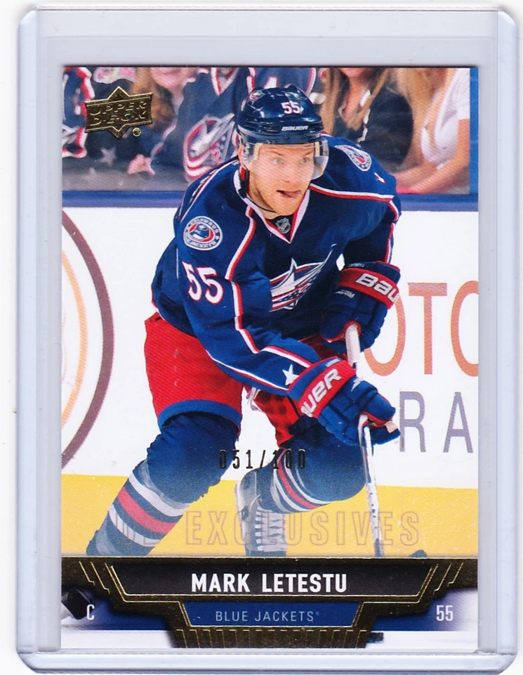 13-14 2013-14 UPPER DECK MARK LETESTU UD EXCLUSIVES /100 98 COLUMBUS BLUE JACKET - Image 1 of 1