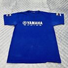 Yamaha Shirt Mens Medium Blue Graphic Racing Motorcross Logo Short Sleeve Biker