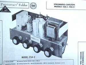 Original Sams Photofact Manual STROMBERG-CARLSON CSA-1, CSA-2 (460) - Picture 1 of 1