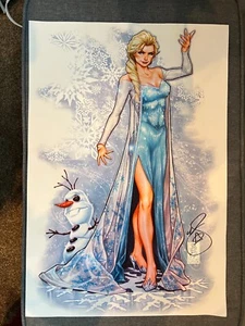 Disney's Frozen Art Poster with Elsa and Olaf 13" w x 19" h - Picture 1 of 2
