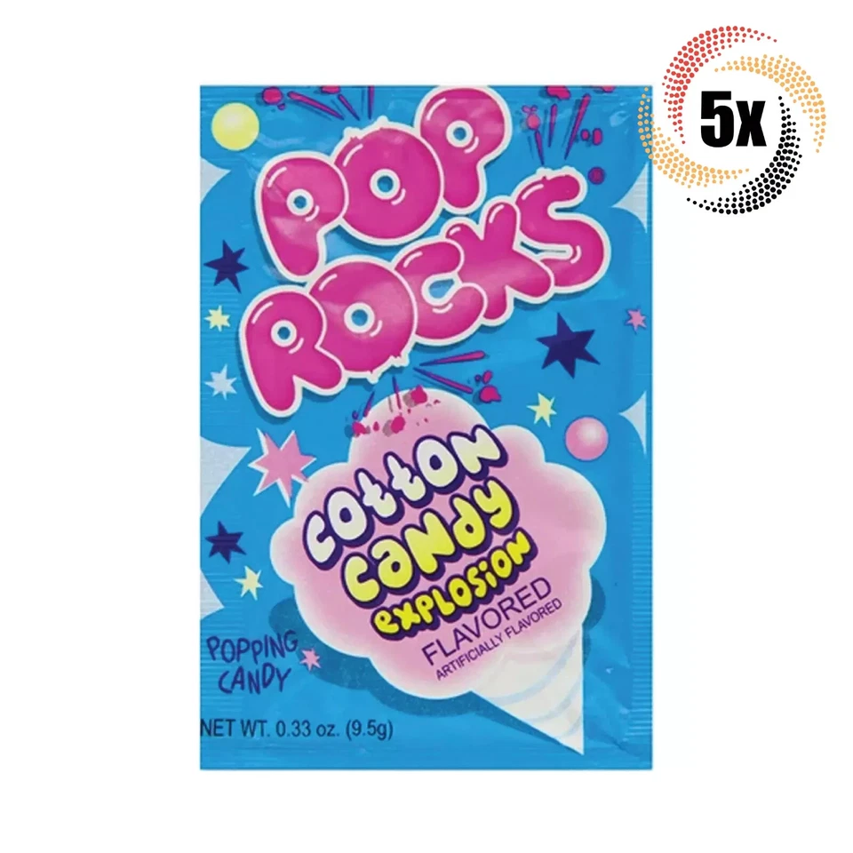 5x Packs Pop Rocks Cotton Candy Explosion Popping Candy - .33oz - Image 1 of 1