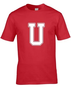 Camiseta Letter U Para Hombre Broma Divertida Nombre Iniciales Fuente Equipo Genial Idea de Regalo Personalizada - Imagen 1 de 4