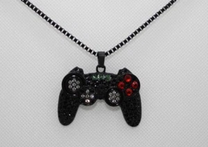 New Black Classic Necklace Cadena Cod MW3 Playstation Controller Pendant 20" - Picture 1 of 4