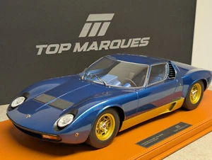 1:12 Top Marques Lamborghini Miura SV blu metallizzato con vetrina NUOVO NUOVO - Foto 1 di 9