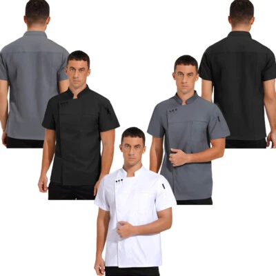 Unisex Men Women Tops Canteen Jacket Shop Coat Breathable Work Uniform Kitchen - Image 1 of 4