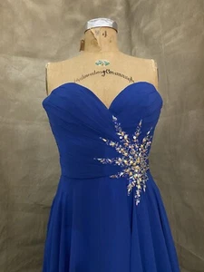JOVANI Strapless CRYSTALS BLING Ballgown Pageant Prom Formal BLUE Dress Gown 6 - Picture 1 of 12
