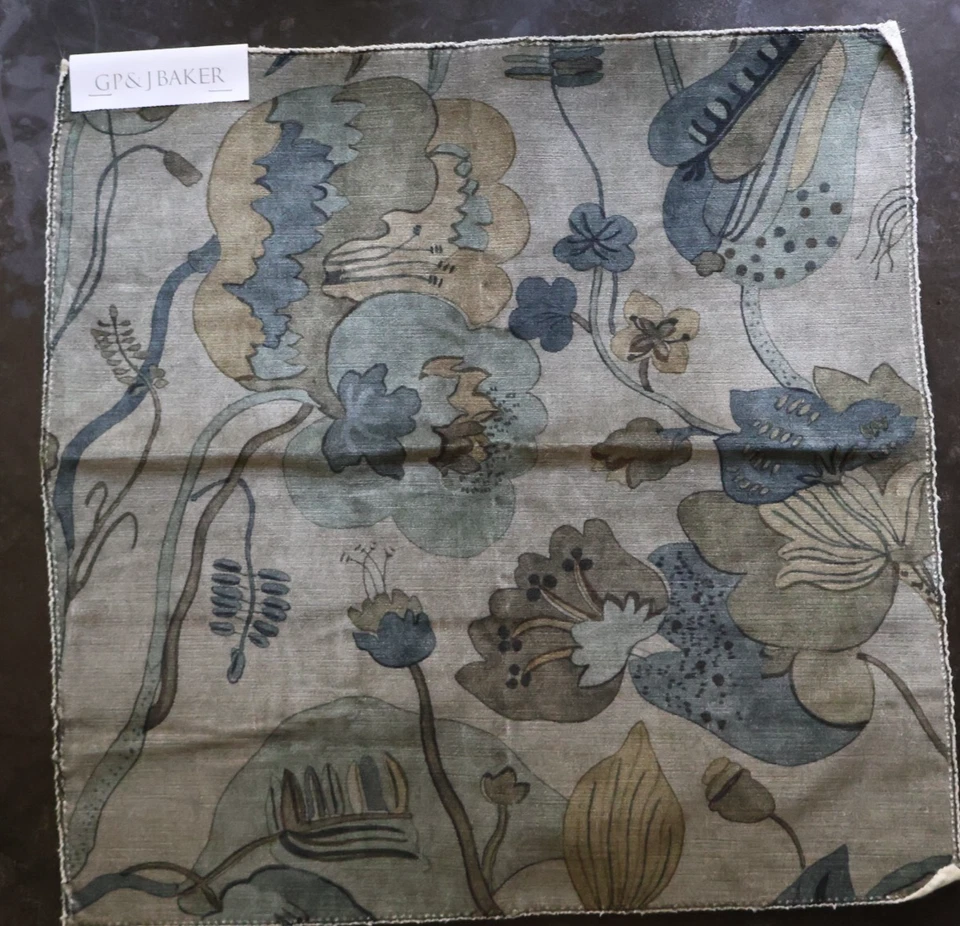 NEW SAMPLE GP&J Baker California Velvet Remnant 17"X12" DENIM / MOLE BP10813-5 - Image 1 of 3