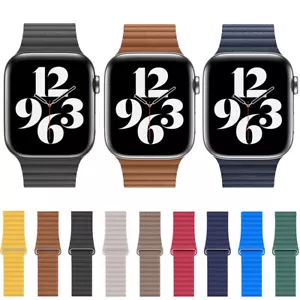Correa magnética de cuero 40/44/41/45/42/46/49 mm para Apple Watch 10 9 8 7 6 SE - Imagen 1 de 27