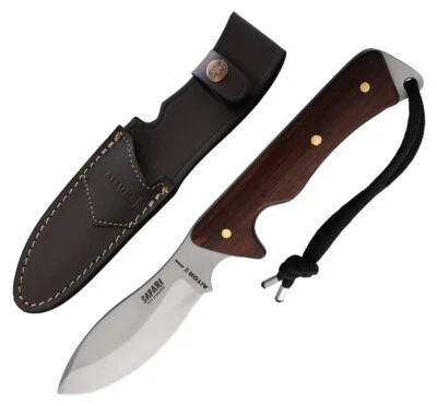 Aitor Safari Jr Fixed Knife 3.5" Satin Finish Stainless Blade Brown Wood Handle - Image 1 of 3