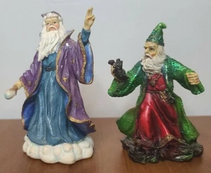 MAGICAL WIZARD MERLIN 4"1/4 + MYSTICAL GREEN WIZARD 4"(lost staff ) - Picture 1 of 7
