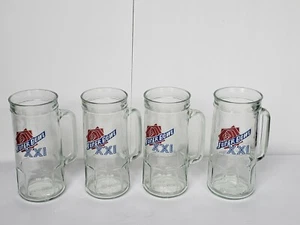 Set of 4 Super Bowl XXI 1987 NFL Mug Beer Glass Stein NY Giants Fisher Peanuts - Picture 1 of 4
