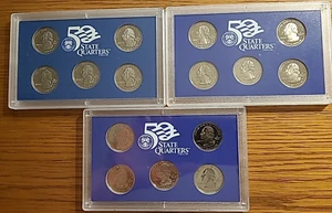 1999, 2000 and 2001 State Quarters 5 Coin Proof Sets - Picture 1 of 5