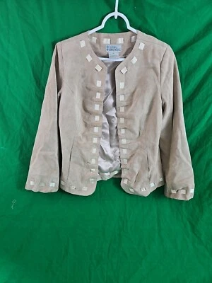 Chaqueta de cuero Bradley Bayou para mujer talla XS tostada manga larga bolsillos  Foto 1 de 4