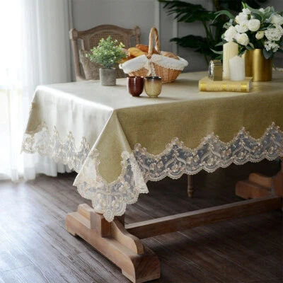 Waterproof Table Cloth Rectangle Fabric Dining Birthday Party Coffee Table Cover - Image 1 of 4