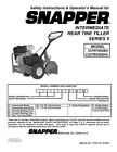 Owners Manual Snapper Intermediate Rear Tine Tiller Series 5 - Model Icfr7005bv