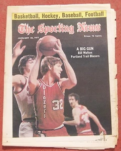 1-22-77 Sporting News Portland Trailblazers Bill Walton en portada - Imagen 1 de 1