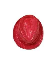 Miss Attitude Big Girl's hot pink Fedora Hat Pink Sequins - Picture 1 of 5