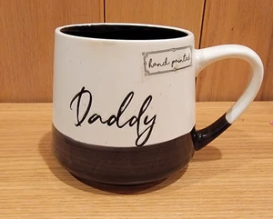 Taza de café marrón crema gres moteado en relieve de 20 oz para papá día del padre - Imagen 1 de 5