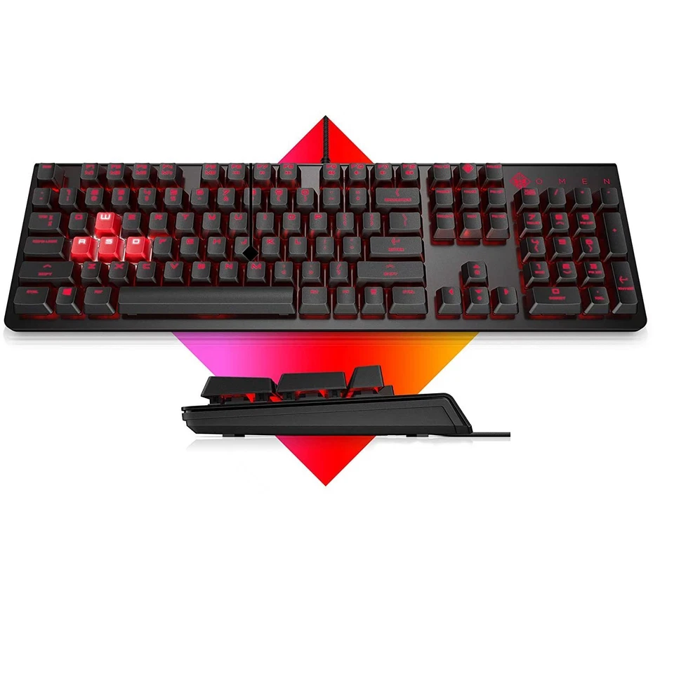 MECHANICAL GAMING KEYBOARD HP OMEN ENCODER CHERRY RED BACKLIT For PC LAPTOP XBOX - Image 1 of 4