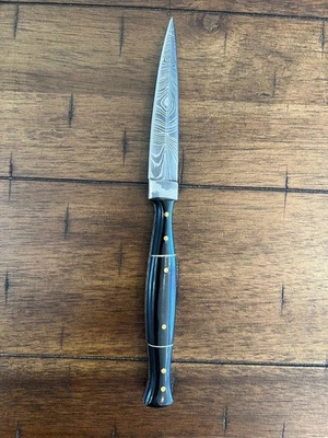 CUSTOM HANDMADE DAMASCUS BUFFALO HORN DAGGER KNIFE WITH PREMIMUM LEATHER SHEATH - Image 1 of 4